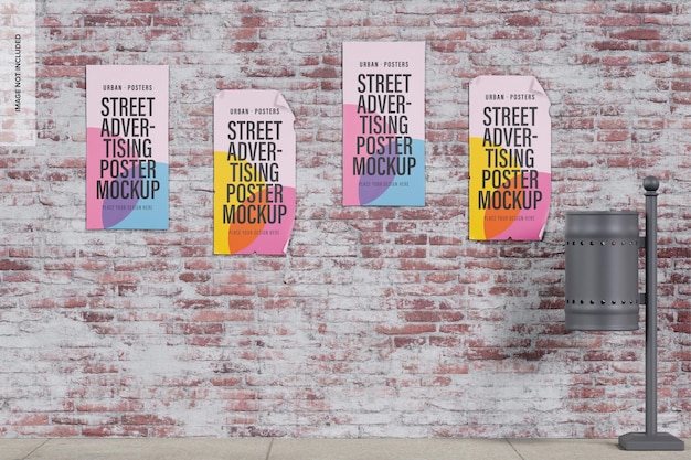 거리 광고 포스터 세트 모형