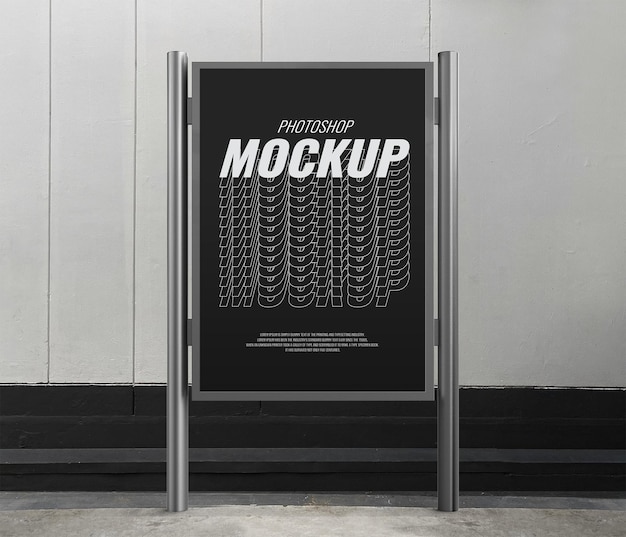 Street advertising stand realistic mockup