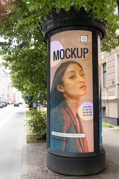 PSD street advertising with woman photo