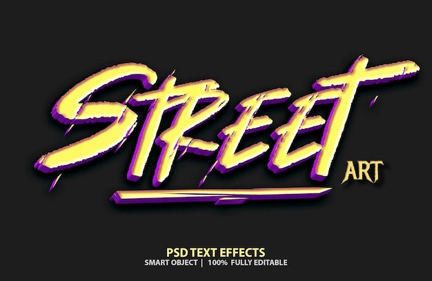 PSD effetto di testo modificabile psd street art