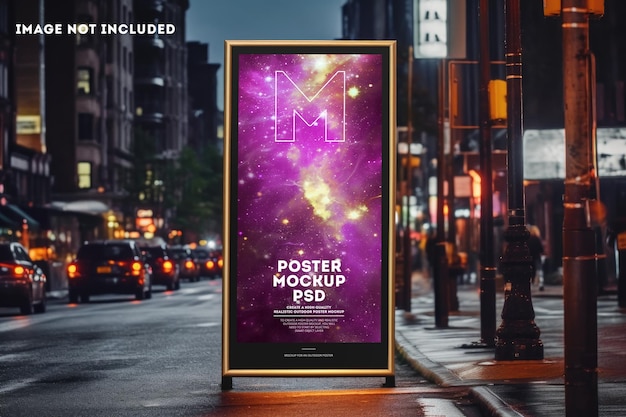 PSD mockup di banner di strada