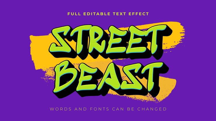 PSD street beast urban vibes text effect