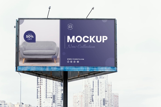 PSD street billboard display mock-up outdoors