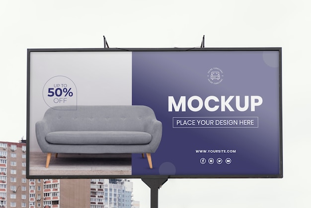 Street billboard display mock-up outdoors