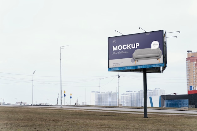 Street billboard display mock-up outdoors