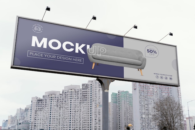 PSD street billboard display mock-up outdoors