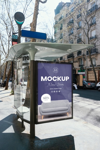 Street billboard display mock-up outside