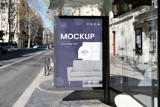 Street billboard display mock-up outside