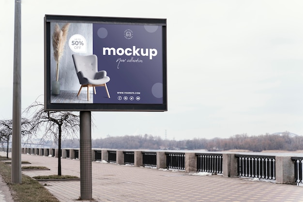 Street billboard display mock-up outside