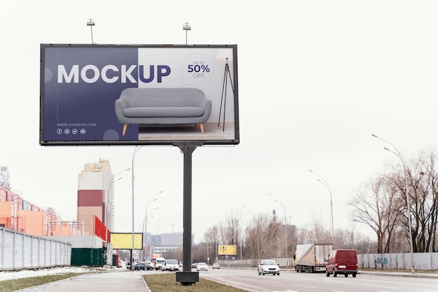PSD street billboard display mock-up