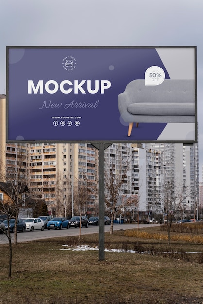 Street billboard display mock-up