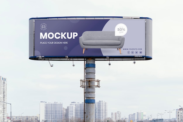 PSD street billboard display mock-up