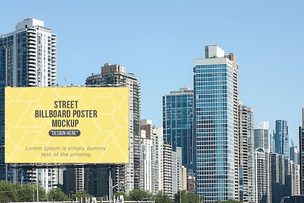 PSD street billboard display mockup outdoors