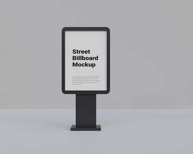 Street billboard mockup 3d