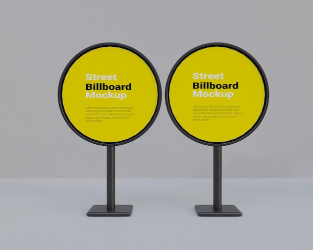 Street billboard mockup circle shape