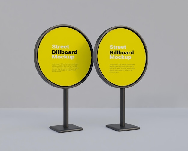 Street billboard mockup circle shape