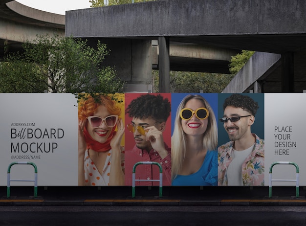 Street billboard mockup design