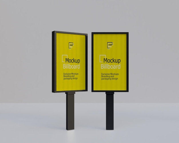 Street billboard stand mockup