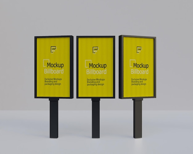 Mockup di cartelloni pubblicitari stradali