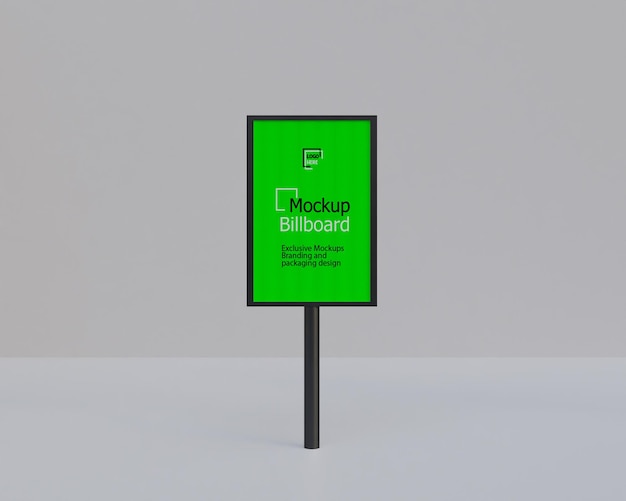 Street billboard stand mockup