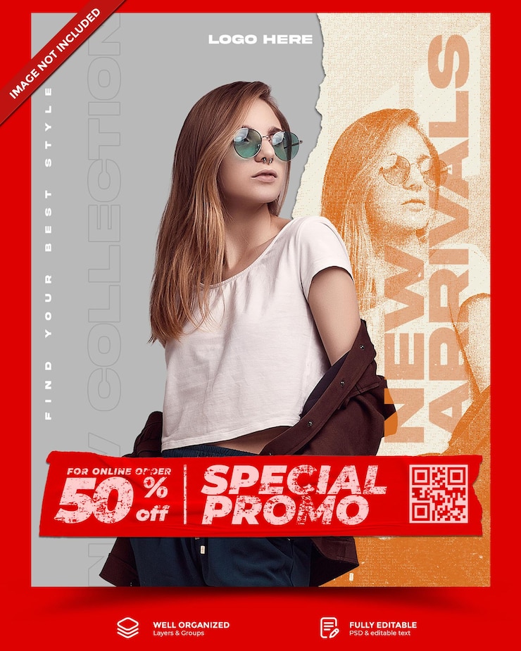 PSD street fashion social media template
