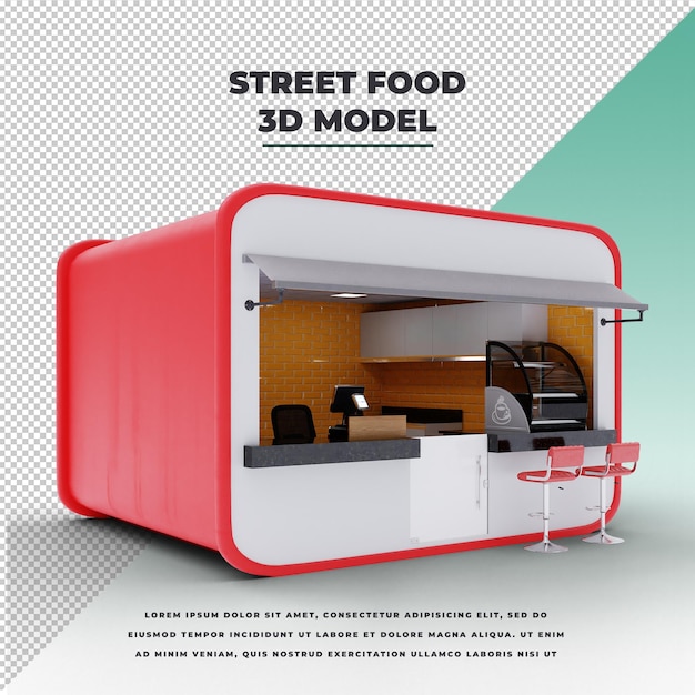 Premium PSD | Street food cart