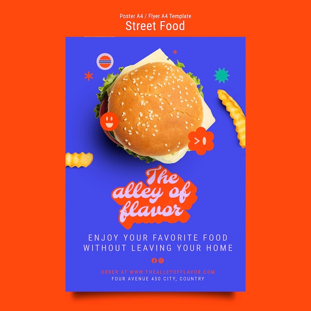 PSD street food fest flyer template