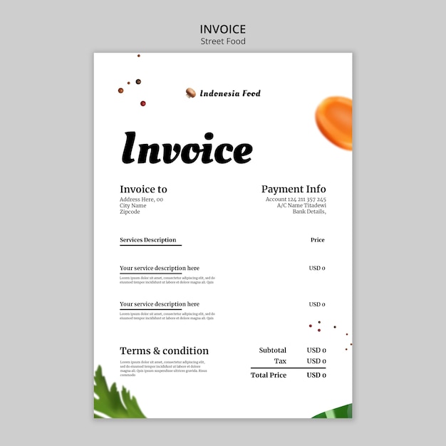 Street food fest  invoice template