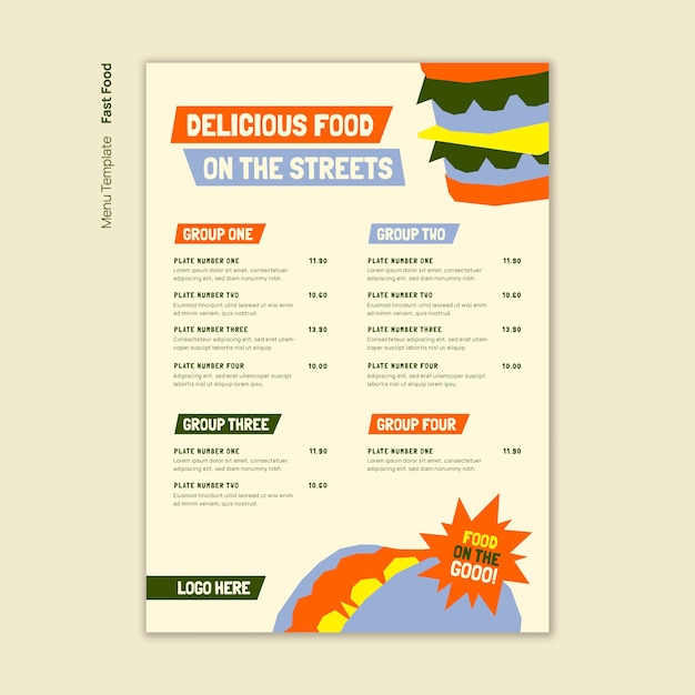 PSD street food template design