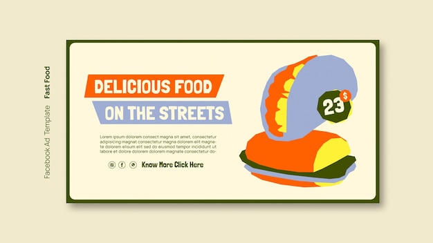 PSD street food template design