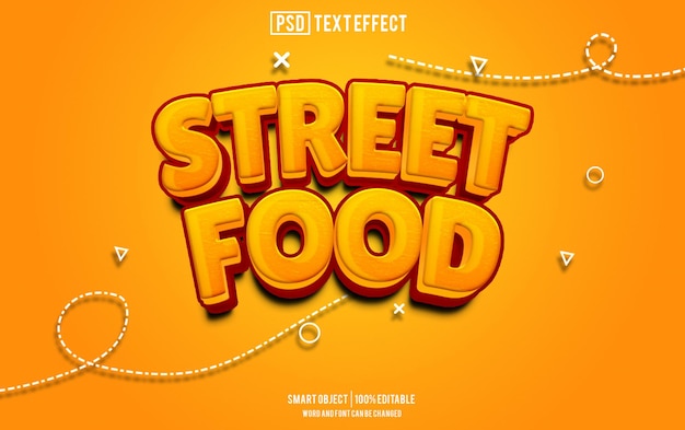 street food text effect font editable typography 3d text