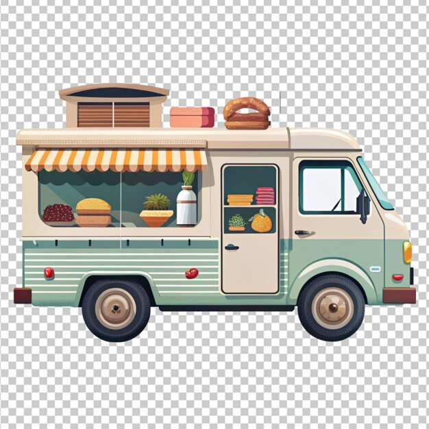 PSD street food truck illustratie png