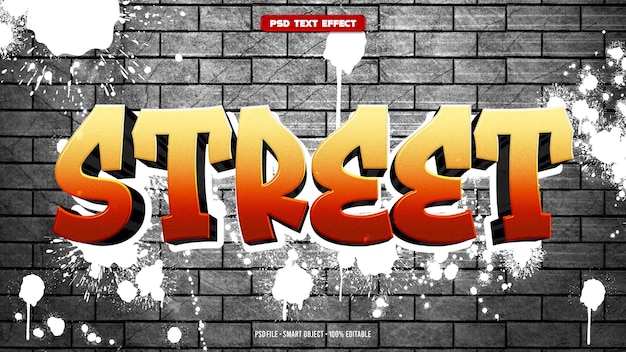 Street graffiti style 3D editable text effect