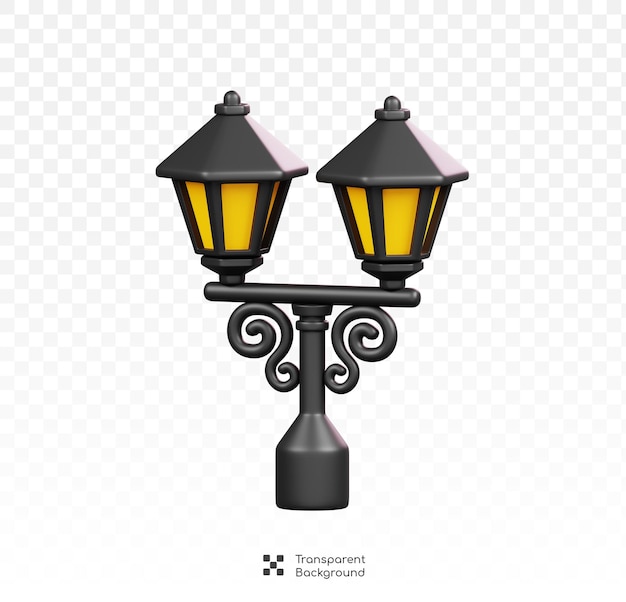 PSD street lamp isolated symbols icons and culture of england 3d rendering