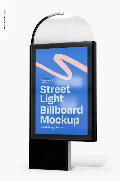 Street light billboard mockup side view