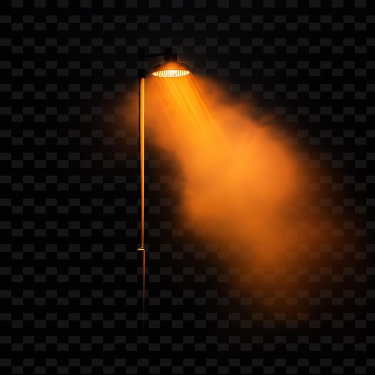PSD a street light with a burning torch on it