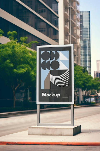 PSD street sign banner mockup design