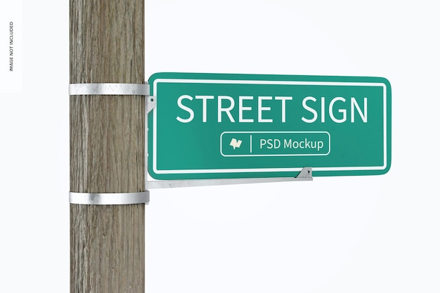 Street Sign Bracket Mockup, Front View