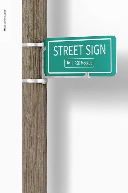 PSD street sign bracket mockup