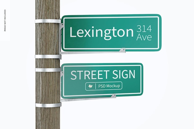 PSD street sign brackets mockup