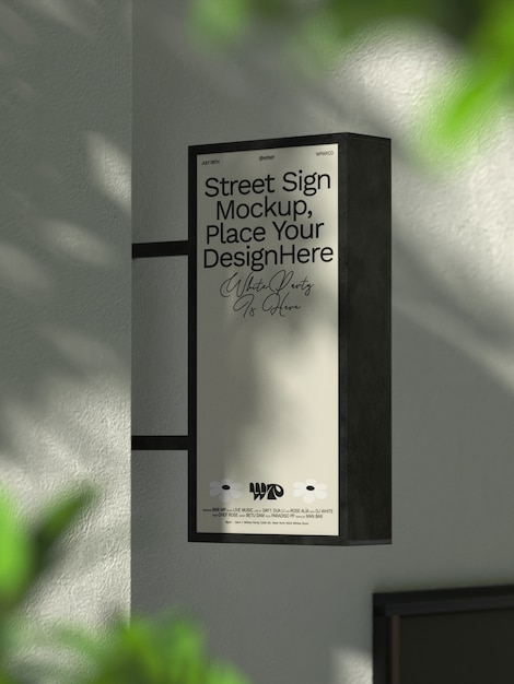 PSD street sign logo mockup