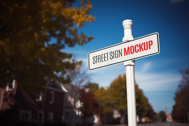 A street sign that says street sign mock in red and black letters.