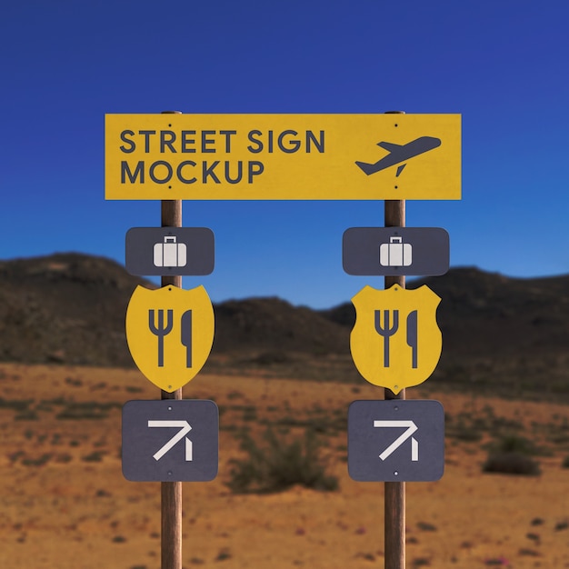 PSD street signboard mockup design