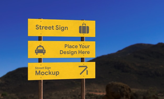 PSD street signboard mockup design