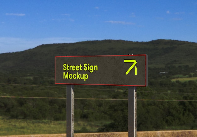 PSD street signboard mockup design