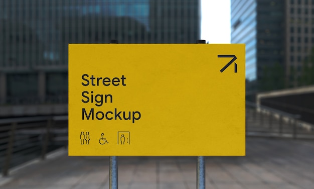 PSD street signboard mockup design