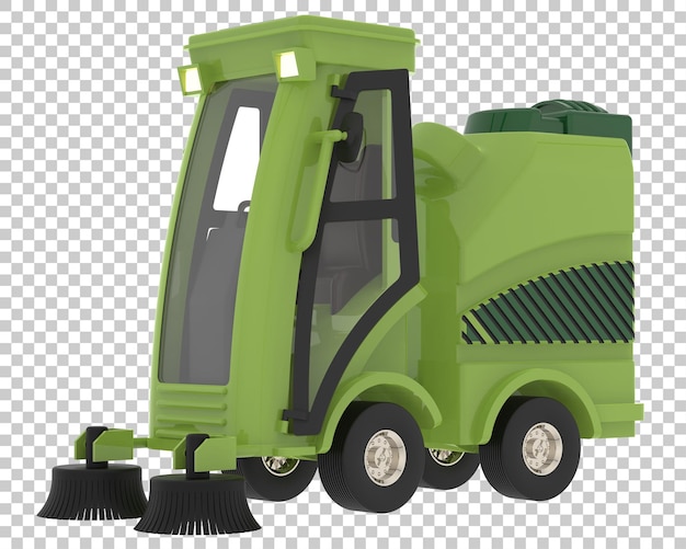 PSD street sweeper isolated on transparent background 3d rendering illustration