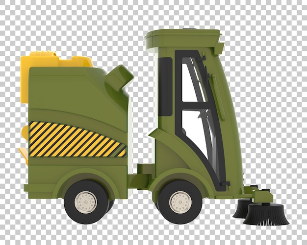 PSD street sweeper isolated on transparent background 3d rendering illustration