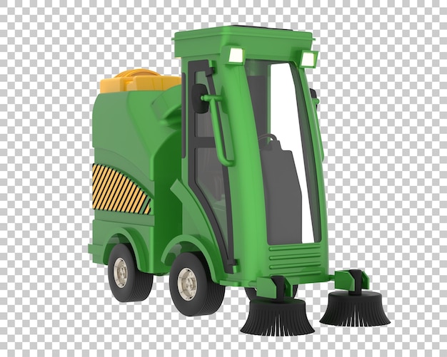 Street sweeper on transparent background 3d rendering illustration