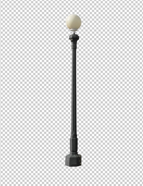 PSD street vintage lamp isolated against white background